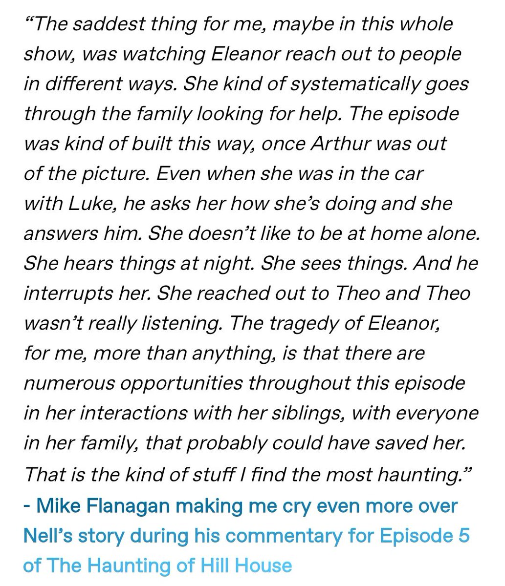 mikeymadisnn's tweet image. “the tragedy of eleanor, for me, more than anything, is that there are numerous opportunities throughout this episode in her interactions with her siblings, with everyone in her family, that probably could have saved her.”