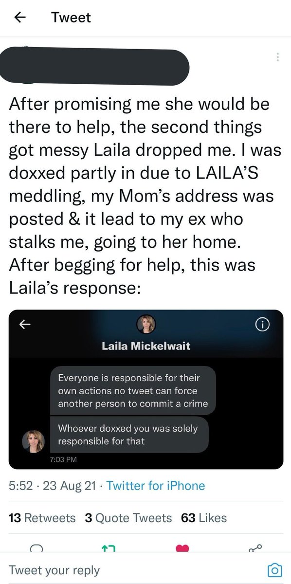 alpha (@omarsbigsister) on Twitter photo Laila Mickelwait posts actual CSAM on her account, btw.
She works w Exodus Cry and is one of the main actors pushing NSFW bans to "protect kids and victims"
Yet here she is doxxing a victim and sending them screenshots of their own abuse.
<a href="/Mastercard/">Mastercard</a> this is who you support? Laila Mickelwait posts actual CSAM on her account, btw.
She works w Exodus Cry and is one of the main actors pushing NSFW bans to "protect kids and victims"
Yet here she is doxxing a victim and sending them screenshots of their own abuse.
<a href="/Mastercard/">Mastercard</a> this is who you support?