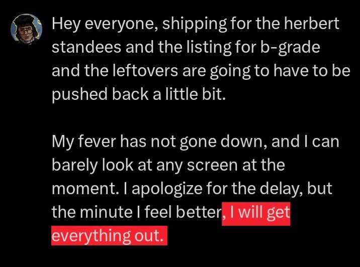 Red_Cicada_'s tweet image. Herbert standee update, I am not feeling well at all.