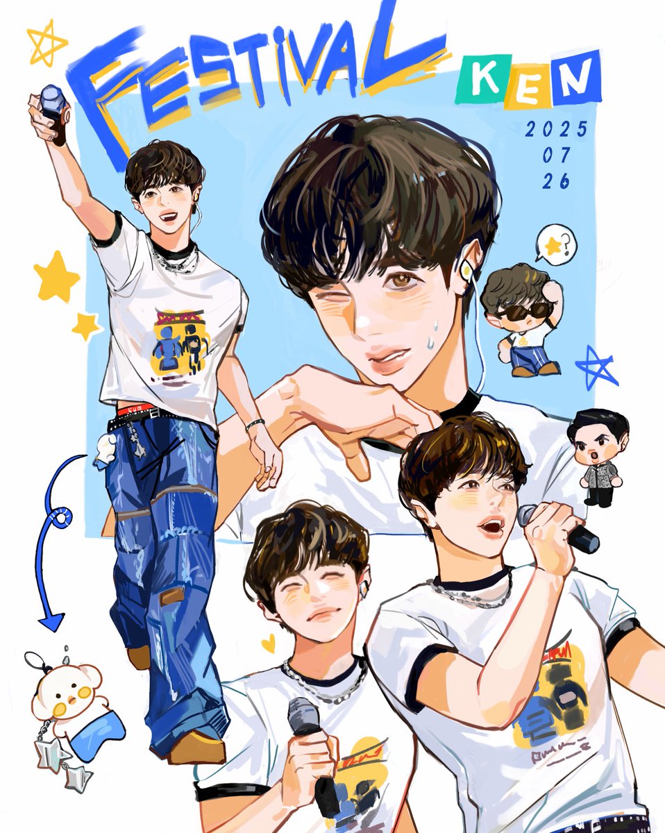 너무 예뻤던 여수 페스티벌 재환이
바지 키링 마저도 큰 별 하나, 작은 별 하나로 맞춰 달고 오는 천재강쥐 어케 안사랑해…?😭
그림 그리는 내내 너무 행복했다…🫶

#켄 #KEN #ViXX #빅스