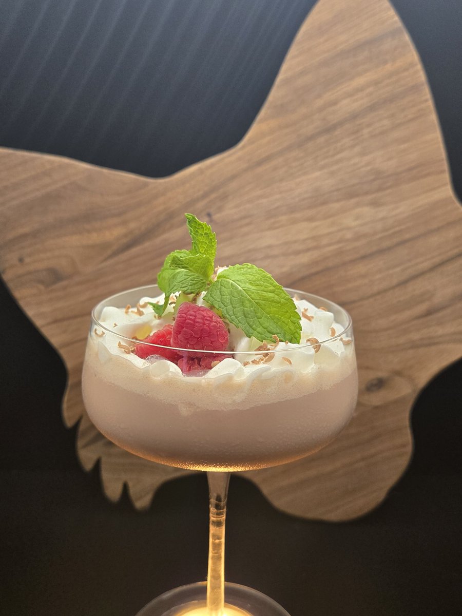 Cocktail - #3 Dragobite 

1 1/2 oz chocolate liqueur 
1 oz vodka
1/2 oz raspberry coulis
1/2 creme de menthe 
1/2 cream
Garnish: Mint, Whipped cream, Raspberries, Chocolate.