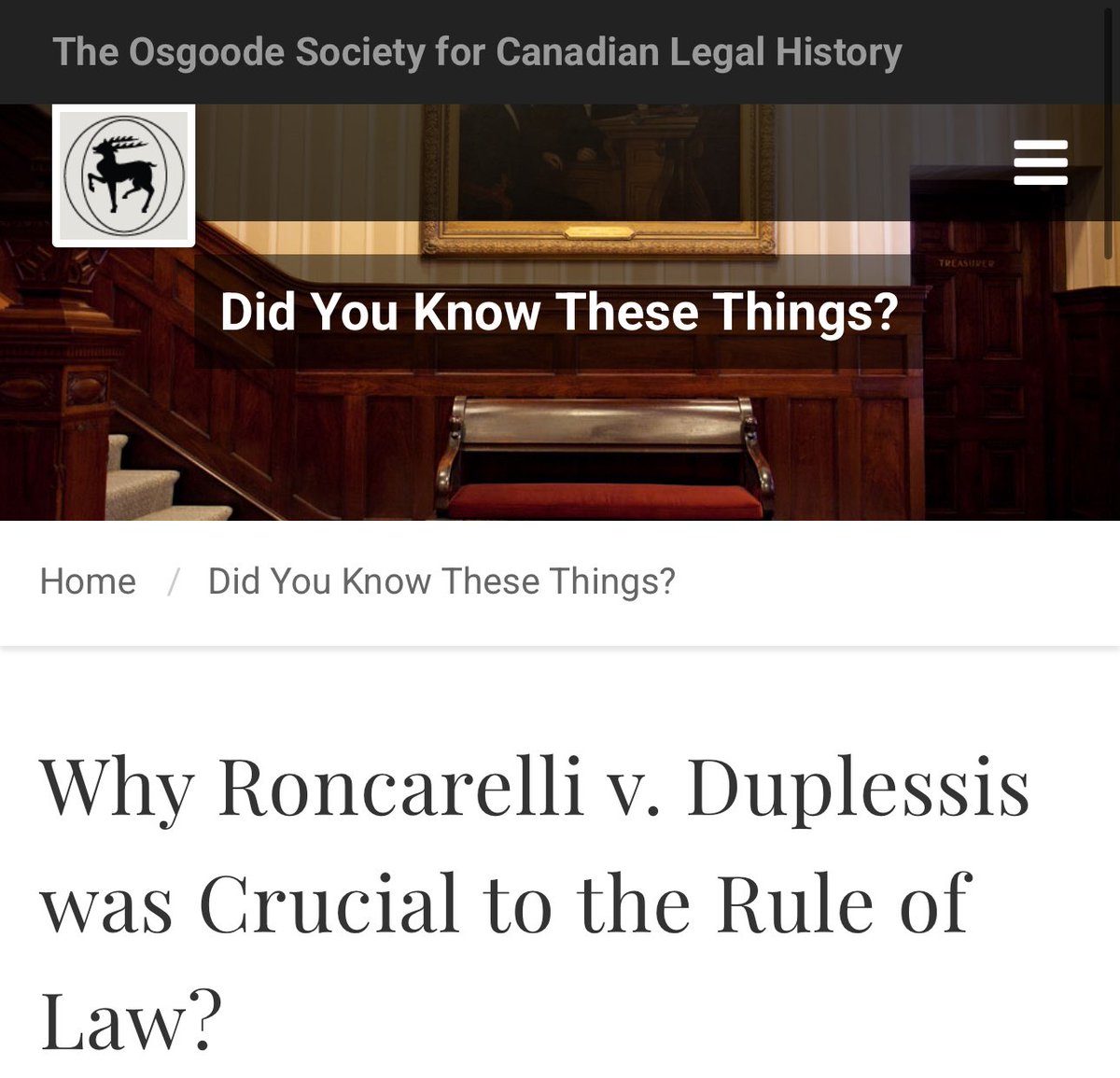 Everyone in Canada needs to be familiar with Roncarelli v. Duplessis.

In this landmark 1959 Supreme Court case, a Montreal restaurant owner, Frank Roncarelli, was punished by the Premier of Quebec, Maurice Duplessis, for helping bail out fellow Jehovah’s Witnesses. Duplessis