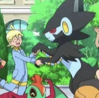 Rabbit_Pyro's tweet image. Clemont &amp;amp; Luxray are holding hands :3
