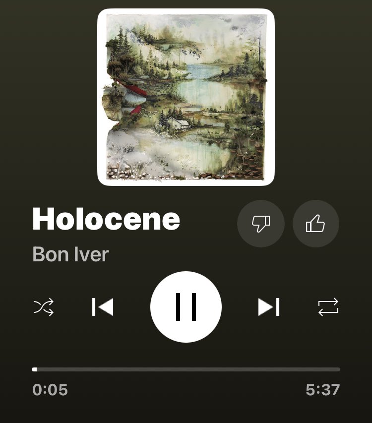 Bon Iver
「Holocene」

最近、この曲がいい🎧
刺さるタイミングがある