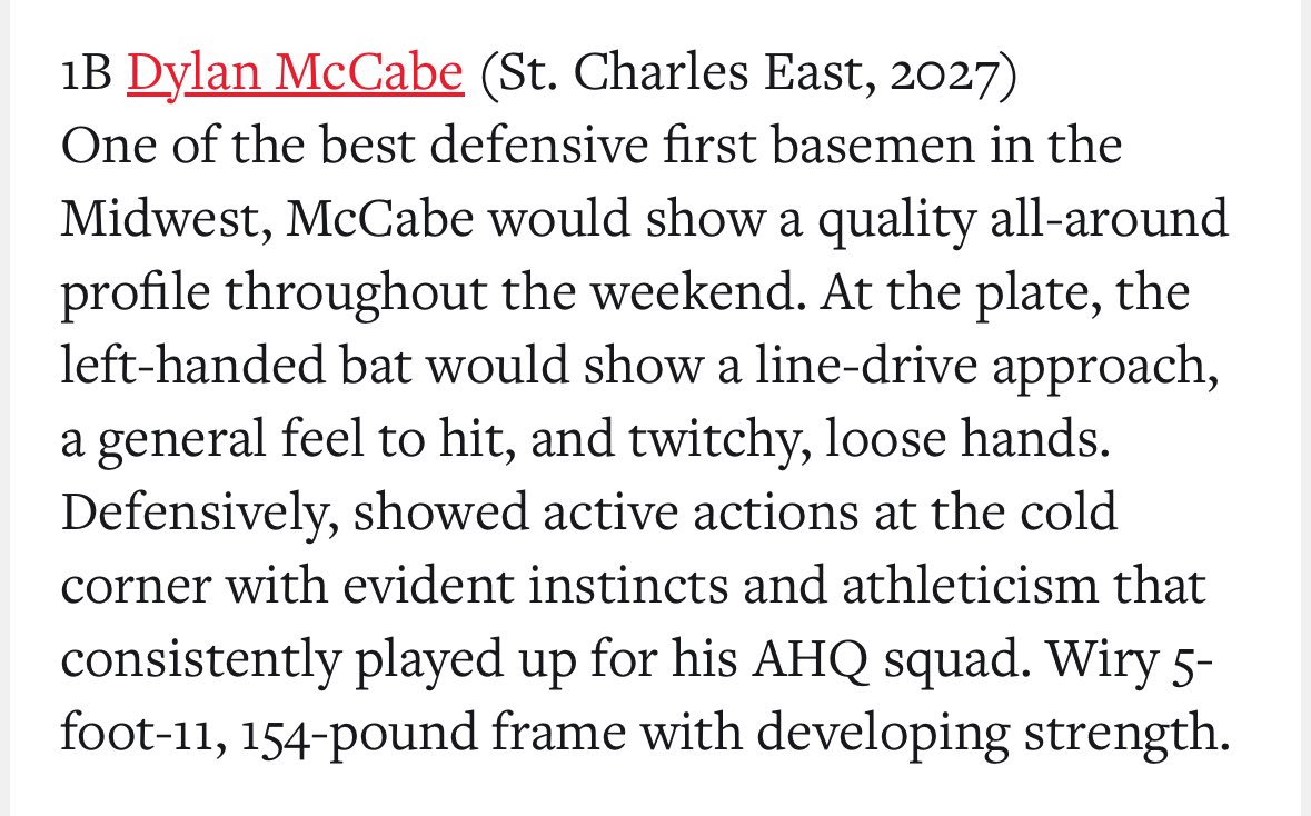 DylanMcCabe2027's tweet image. Thank you @pbtscouting @PrepBaseballIL and @PrepBaseballWI for the write up from The Rock Summer Championships! @TyDeffy @DrewLocascio @Jordan_Dean1 @stce_baseball @LukeWStewart @AthletesHQElgin @foulkesie20 @CharlesFradyBSB