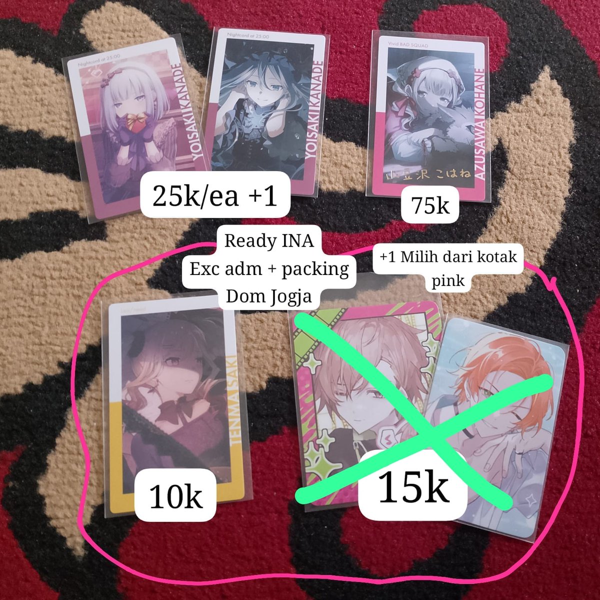 rramunedayo's tweet image. WTS
Ready INA
- Exc adm + packing
- Dom jogja
- π Ok!
- Prefer direct tf / splitpay agar ga berat di admin tp klo mau full co boleh
- Salah satu kanade boleh tanpa +sisa
*Kohane foil
#warungprsk #warungproseka