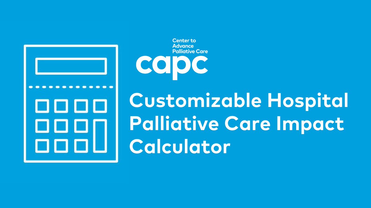 CAPCpalliative's tweet image. Customizable Hospital Palliative Care Impact Calculator
🔗 capc.org/documents/1124/

Input operations—staffing and salaries, total patients seen, initial and follow-up visit mix, and local billing rates—to estimate the total financial impact of hospital’s palliative care team.