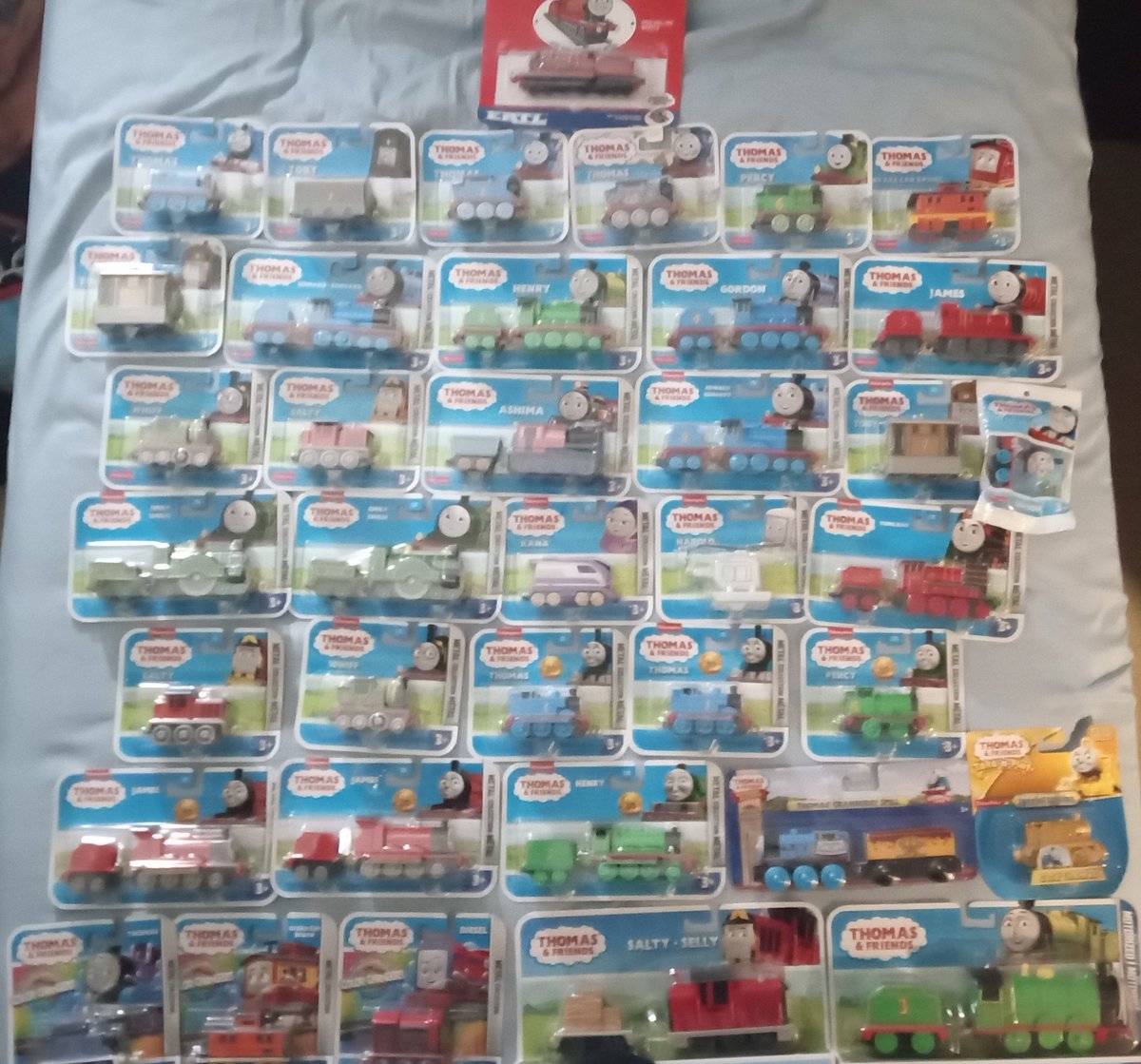 Thomasfanno123's tweet image. My entire TTTE new in box collection! Let me know if you want a closer look at anything or if you want any lore to any of these because some of these have quite the story.