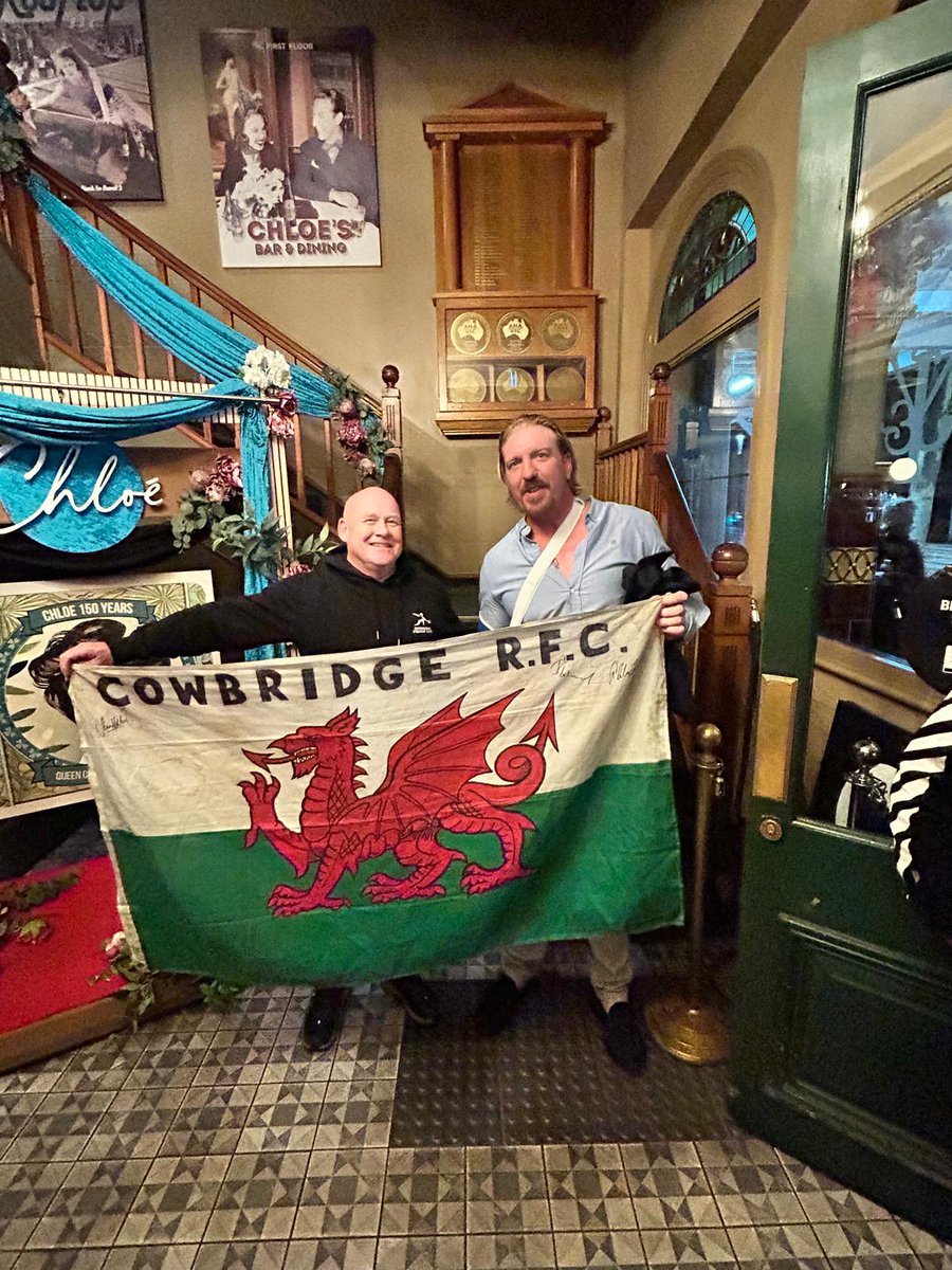 Chris and Andy flying the flag after the 2nd test Lions victory. #cowbridgelions #flytheflag
