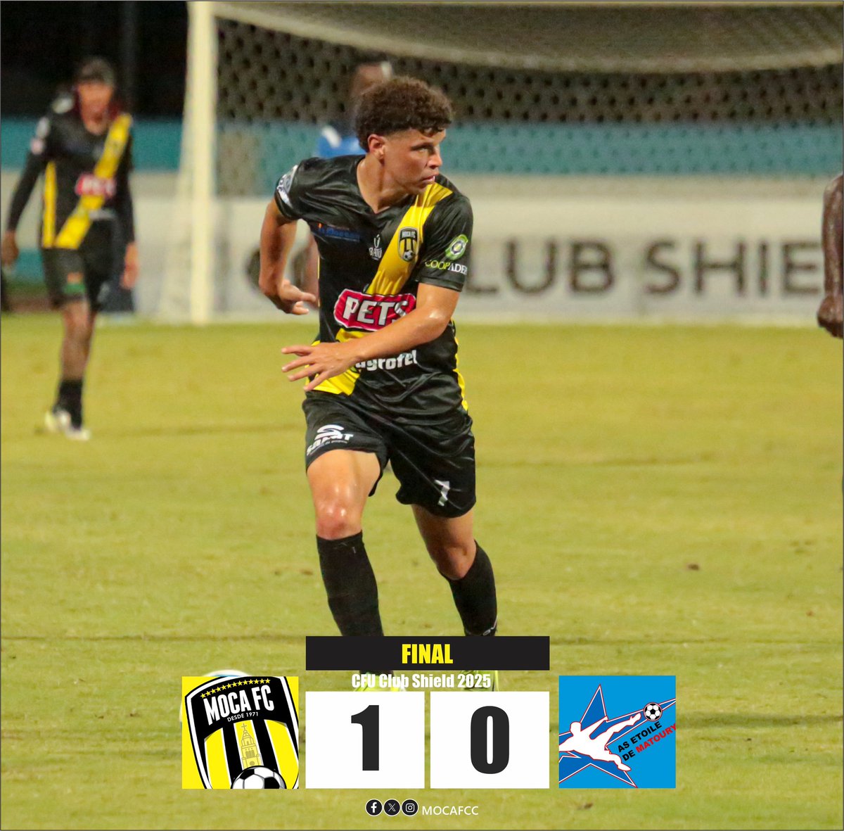 🔚 ¡Final del partido en Trinidad y Tobago!

💪 MOCA FC se lleva la victoria 1-0 con garra y corazón.
⚽️ Tres puntos importantes que nos acercan al objetivo.

¡Vamos #aurinegros, esto apenas comienza! 🟡⚫️

#mocafc #cfushield2025 #aurinegros