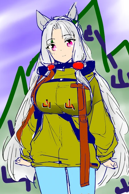 何も片づけない清書しない線に色だけ乗っけるトレッキング東北イタコ #さくらとけなり #東北イタコ