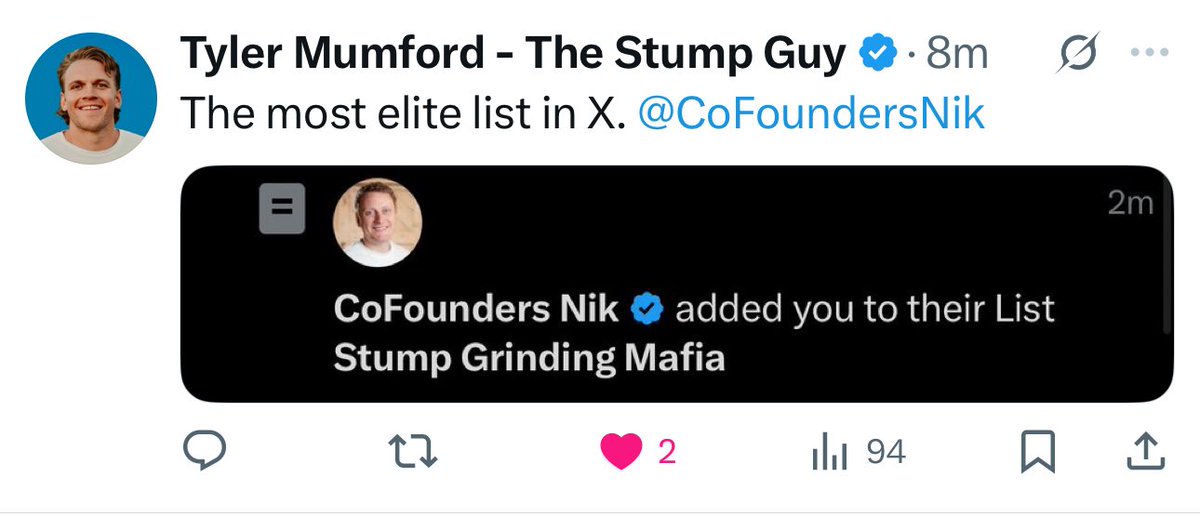 CoFoundersNik's tweet image. Stump Grinding guys are popping up everywhere!

I want to support them and track their progress. 

Tag your favorite ones so I can add them to my list!

Entrepreneurship is so cool