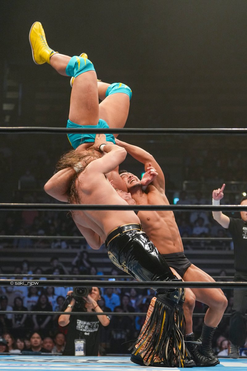 saki_njpw's tweet image. 2025.7.26 大田区総合体育館
無所属の連携😁
#辻陽太 #永井大貴 
#G1CLIMAX35 #njpw #無所属