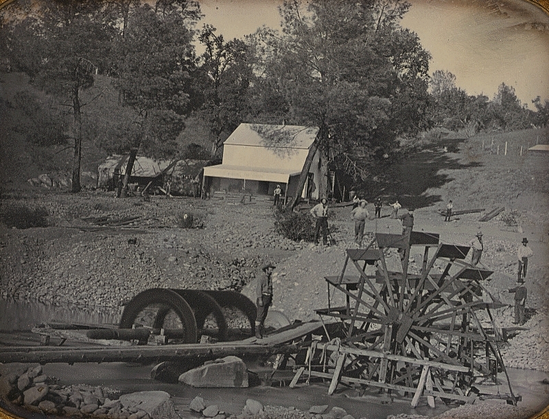 EchoesofWarYT's tweet image. River mining, North Fork of the American River, c. 1850–1855