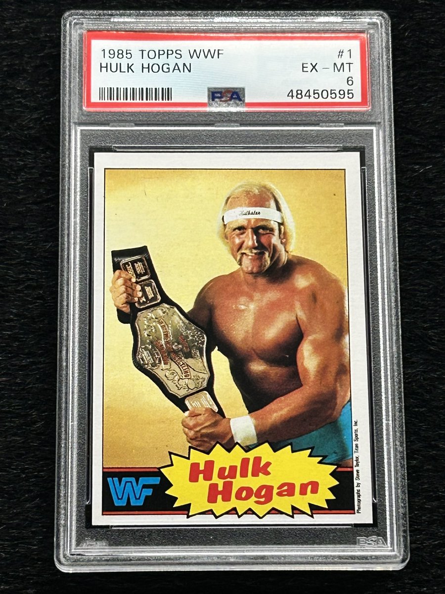 Ok new giveaway! Giving away this 1985 Topps WWF Hulk Hogan PSA 6 tomorrow night after my sale! All you have to do to be entered is follow, like and retweet this post! I’ll draw a random winner tomorrow at 9pm central.