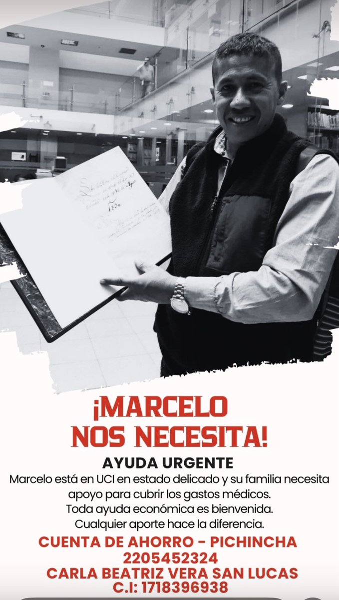 Marcelo nos necesita !!!! Apoyemos… <a href="/FenapeFip/">FENAPE-FIP</a> <a href="/UnpEcuador/">UNP Ecuador 🇪🇨</a> <a href="/SinCadenasECU/">Fundación Periodistas Sin Cadenas</a> <a href="/FUNDAMEDIOS/">FUNDAMEDIOS</a> <a href="/tctelevision/">TC Televisión</a>