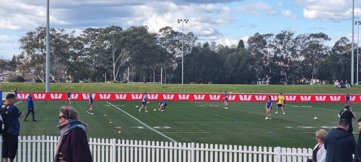 Our <a href="/TheParraEels/">Parramatta Eels</a> girls warming up before they have a crack at the Knights #NRLWEelsKnights