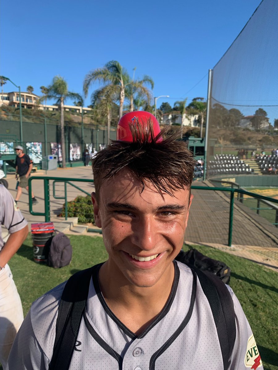 2 winners today for the “Helmet of Hella Good”. Ryan Gehrke for a great 4 innings of pitching and Matthew Baldino for a couple great swings and an awesome job behind the plate! 😎👀⭐️⚾️🤩