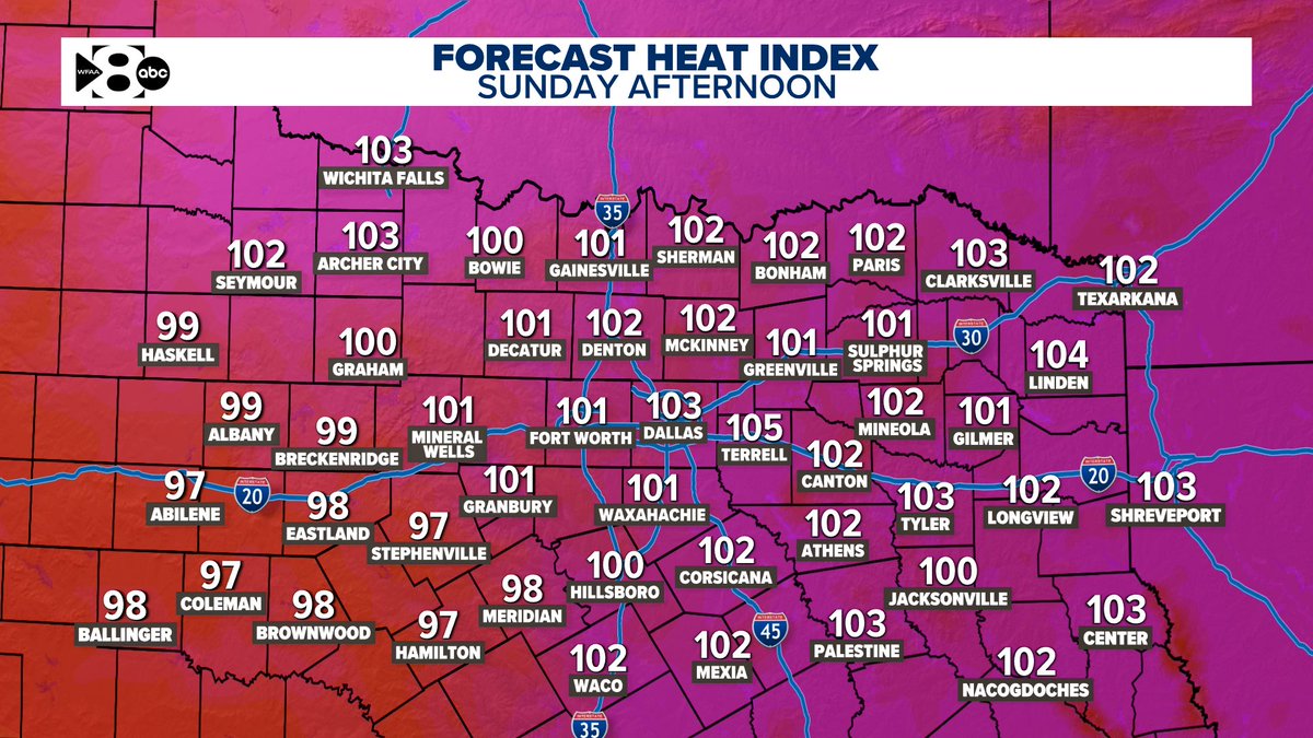 JesseWFAA's tweet image. Another hot and humid day in store for Sunday. Make sure you take frequent breaks and hydrate if you plan on being outside for an extended period of time.