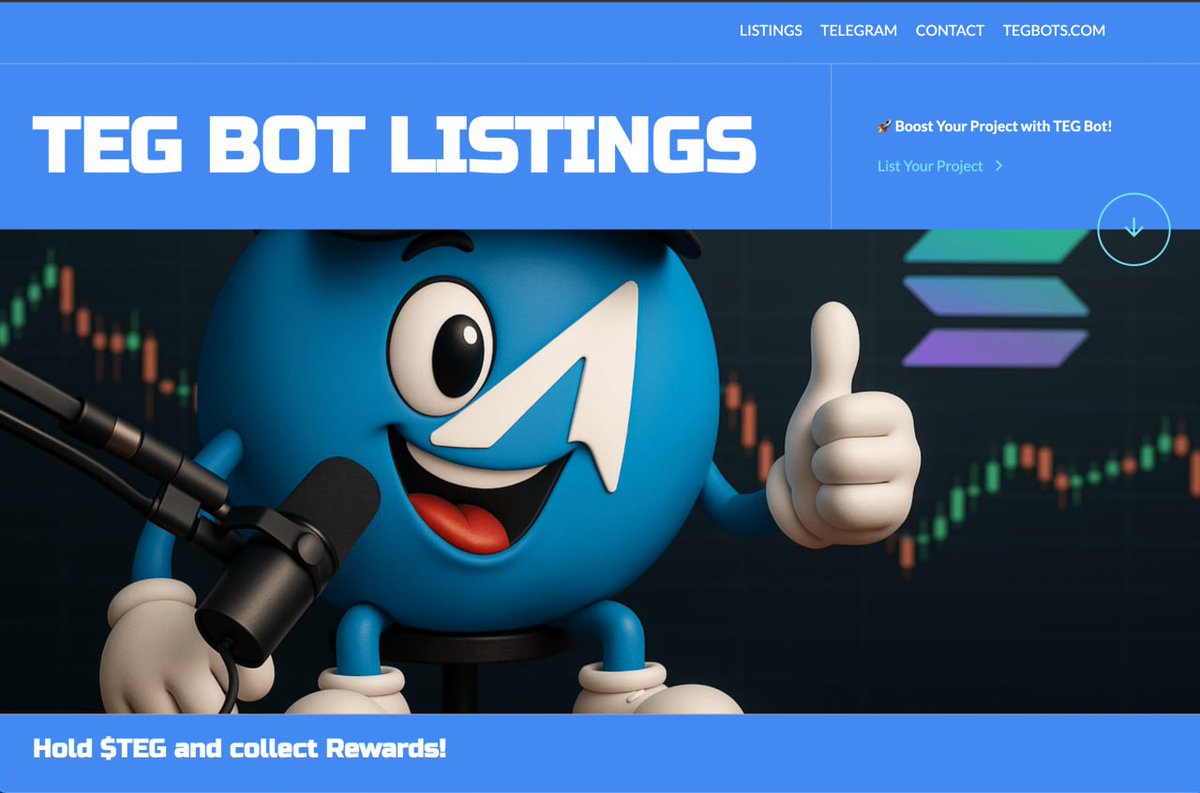 tegsystembots's tweet image. 🚀 Ongoing Exposure for Every Project!
#TEGBOTS just leveled up marketing and visibility.
Now, every project listed through #TEGBOTS gets continuous visibility on our official listings site:
🔗 Explore them all: teglistings.com
📢 #TEGBOTS Constant exposure. Real…
