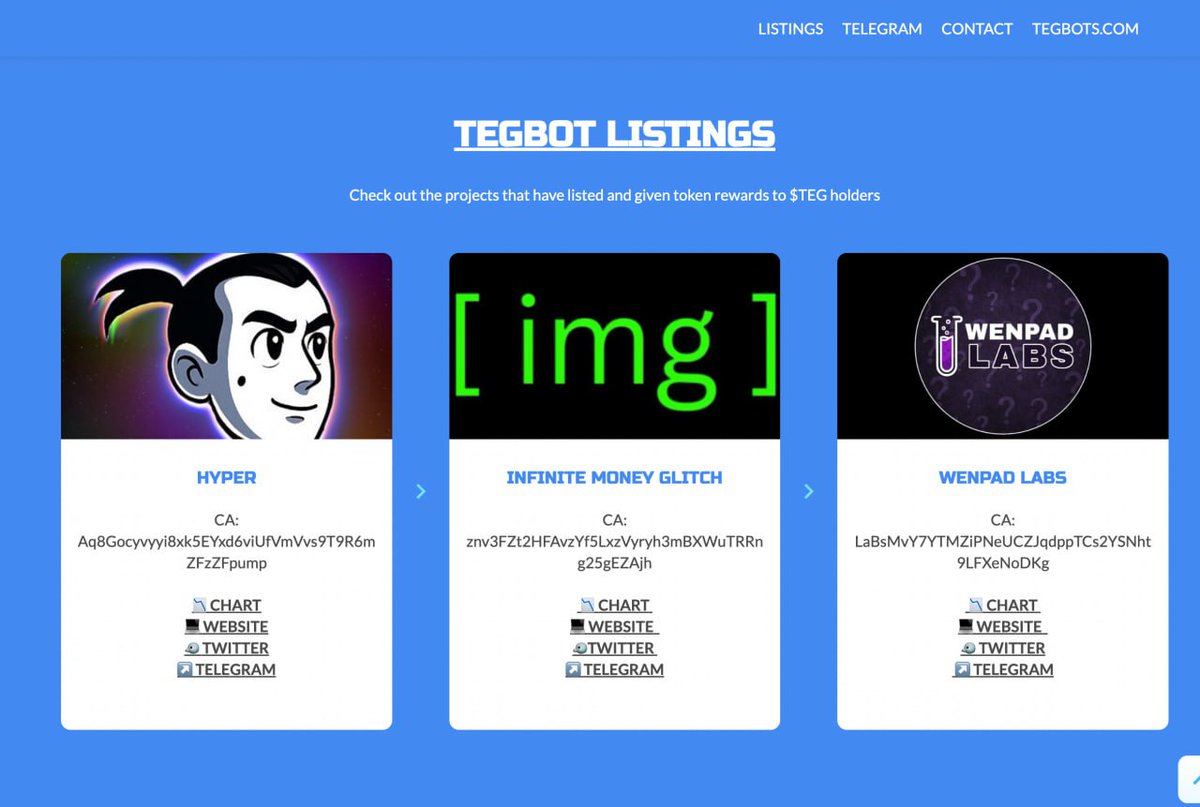 tegsystembots's tweet image. 🚀 Ongoing Exposure for Every Project!
#TEGBOTS just leveled up marketing and visibility.
Now, every project listed through #TEGBOTS gets continuous visibility on our official listings site:
🔗 Explore them all: teglistings.com
📢 #TEGBOTS Constant exposure. Real…
