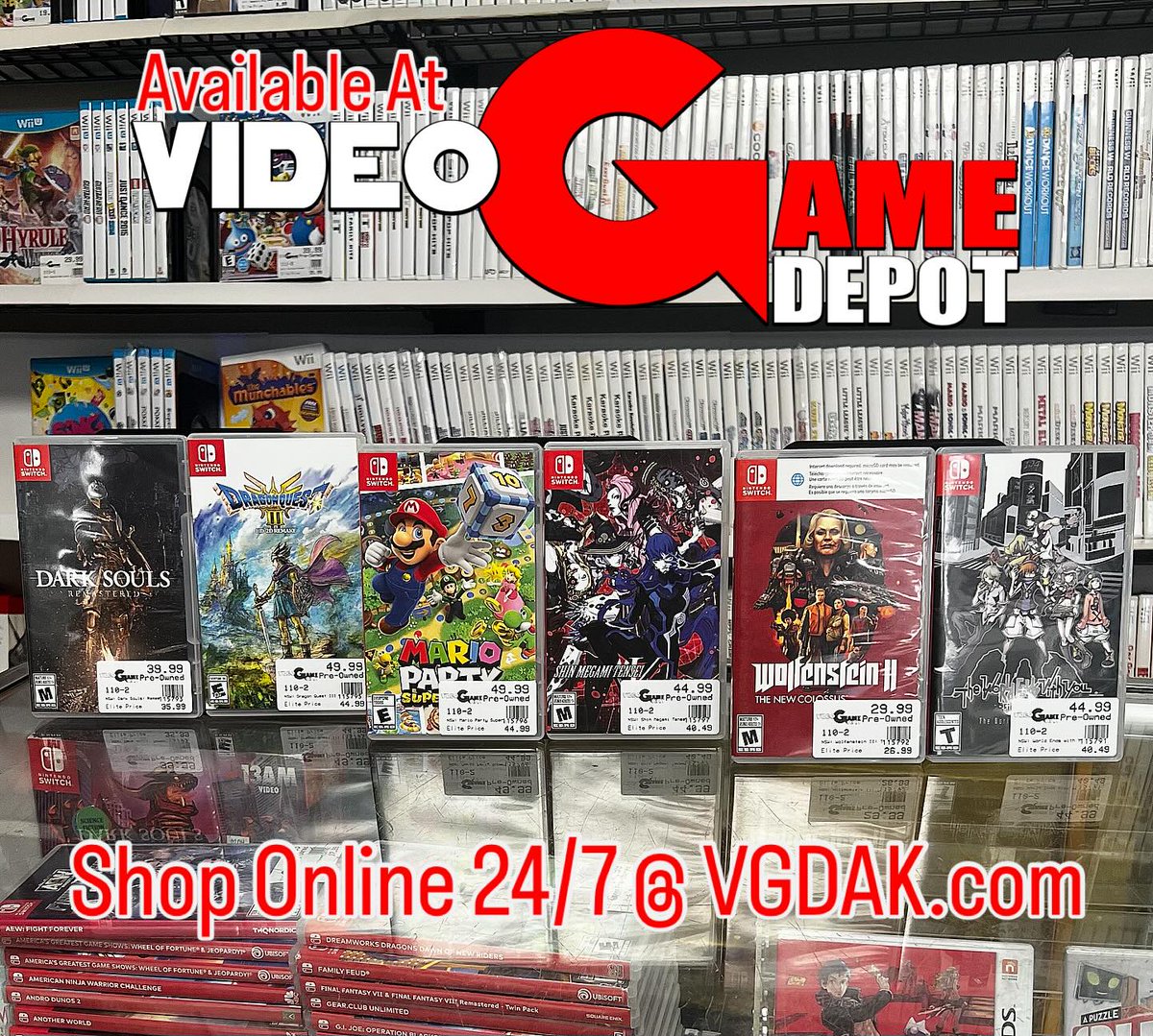 VGDAk's tweet image. The World Ends With… #DarkSouls? A Quest? Party? You choose with these fun #Switch games available now! 
👾
Shop Online 24/7 at VGDAK.com
🕹️
Game On!
#VideoGameDepot
@NintendoAmerica @SquareEnix