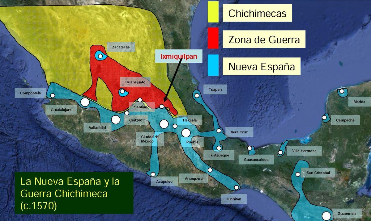 AbbasiJuan's tweet image. >The natives joined the Spanish to free themselves from the Aztec Empire, and the entire territory passed to Spain.
The reality, decades after the fall of the Aztec Empire, rebellions, conspiracies, and a genocidal war against the nomads.