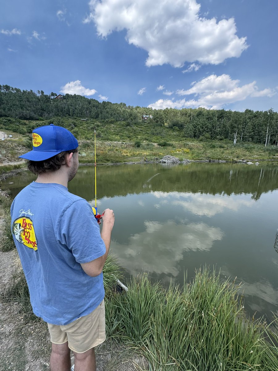 TrueBlueBYU1984's tweet image. Mason bought him a (kids Mickey Mouse) fishing poll and is casting out and reeling it back in, pretty cute! #AutismFun 🧩