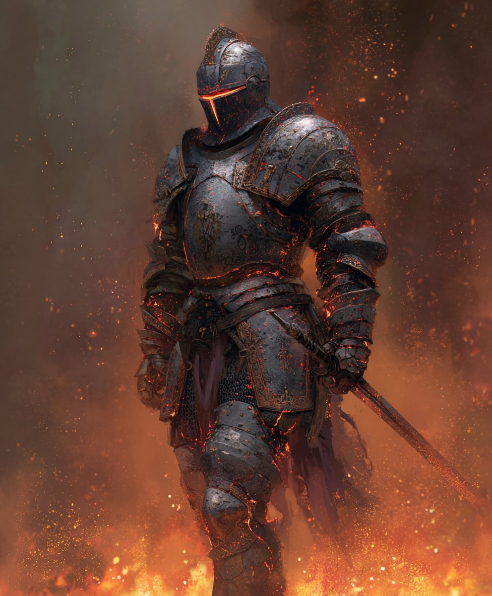 KatanaAether's tweet image. "My armor is not of steel, but of a will that does not fade even in the dark."