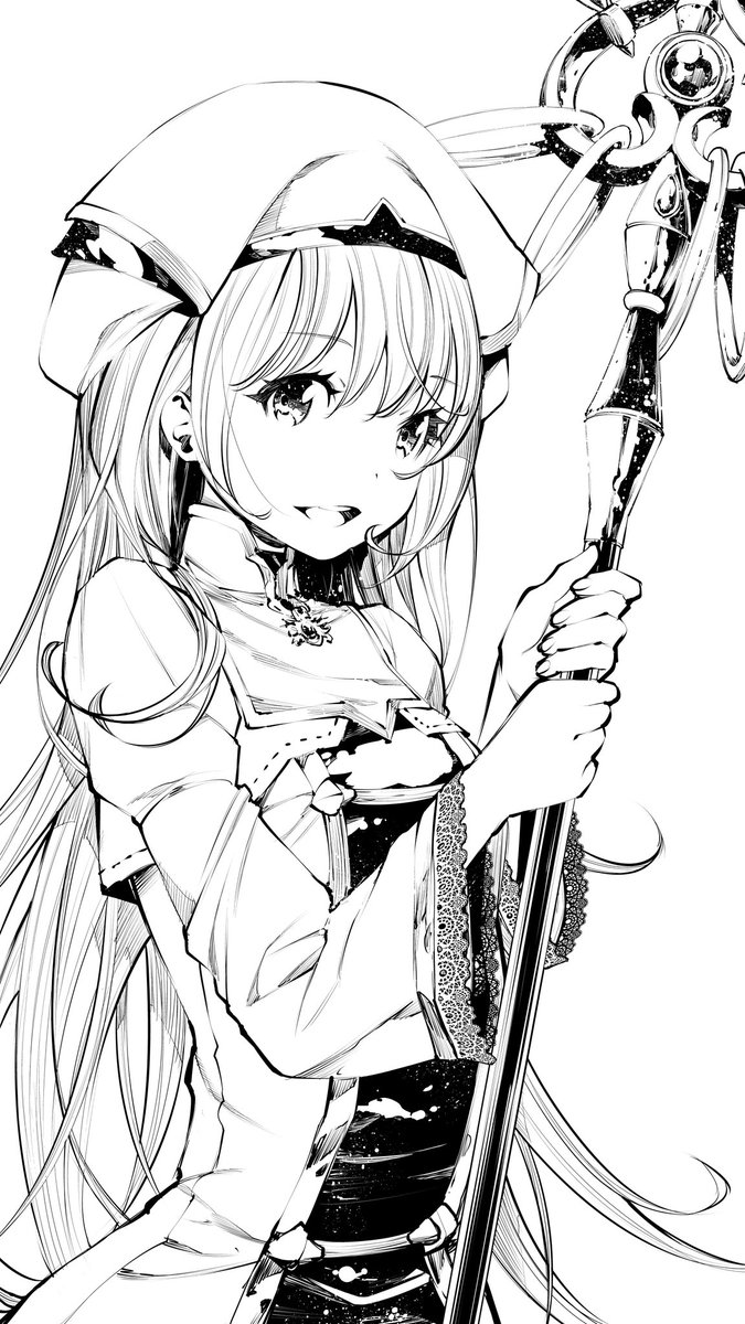 masayasuf's tweet image. 今日の過去絵は、女神官です。