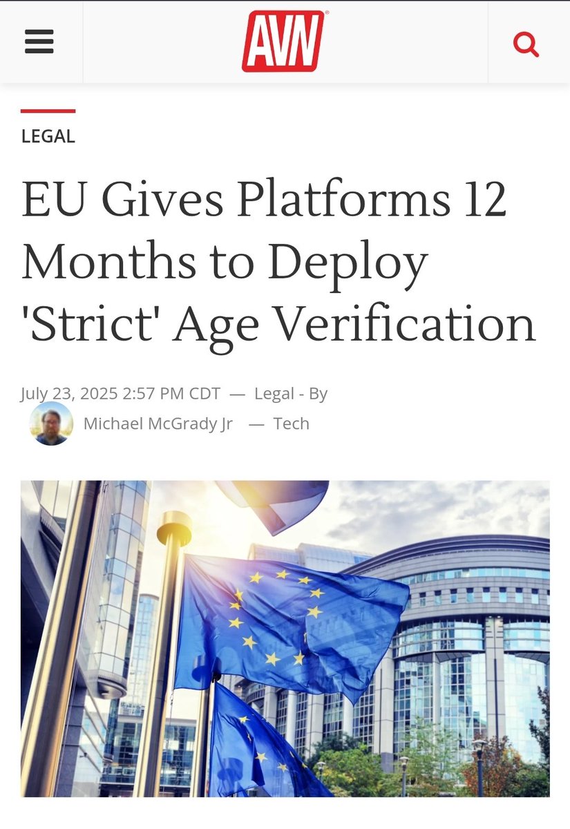 EU is following what the UK just did  with its "Online Safety Act" but will give Platforms 12 Months to deploy Age Verification

This explains why Twitter is already getting hit.