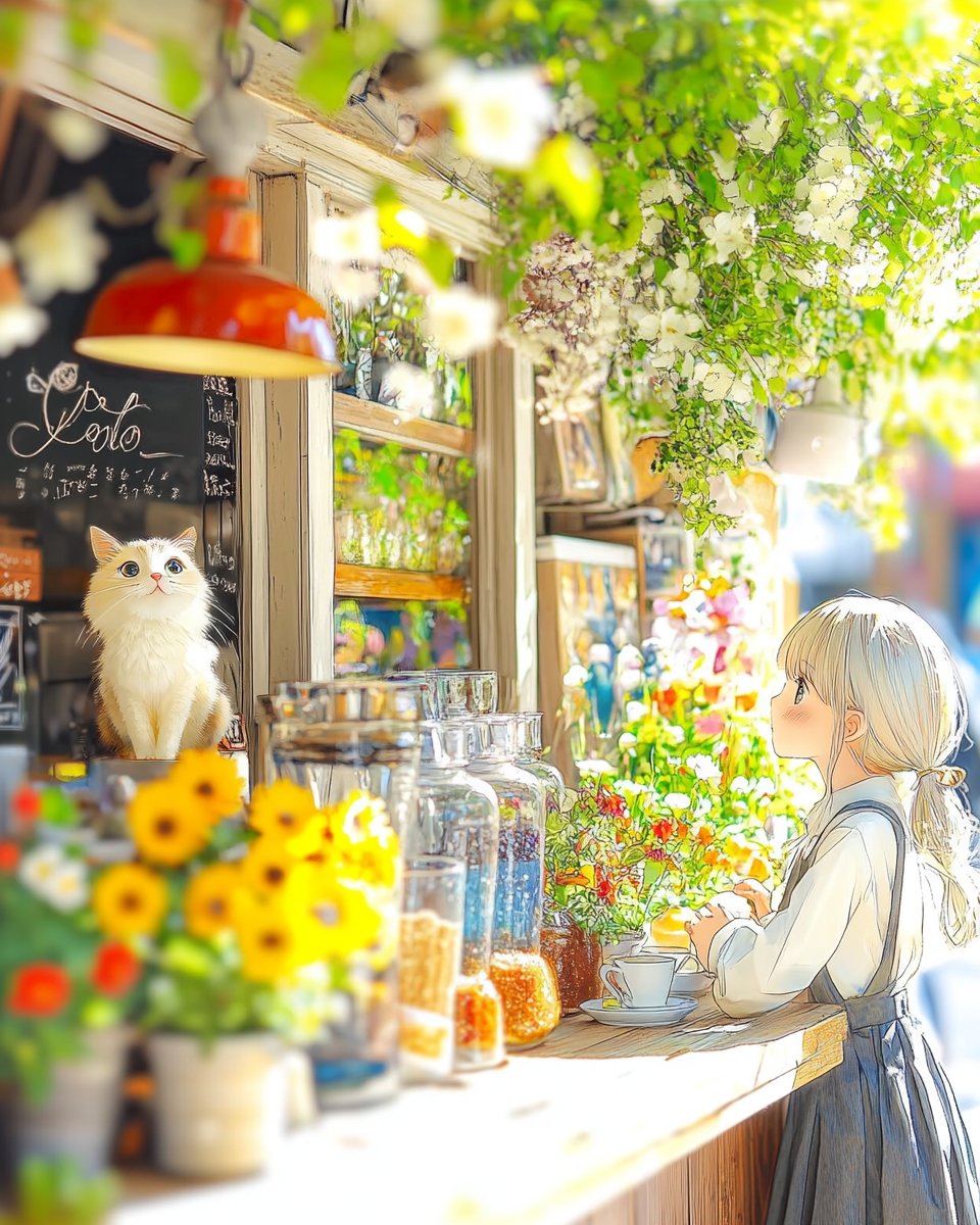 moshimoshi_ai's tweet image. おはようございます。
店長、そこ…私の定位置なんですけど～☕️