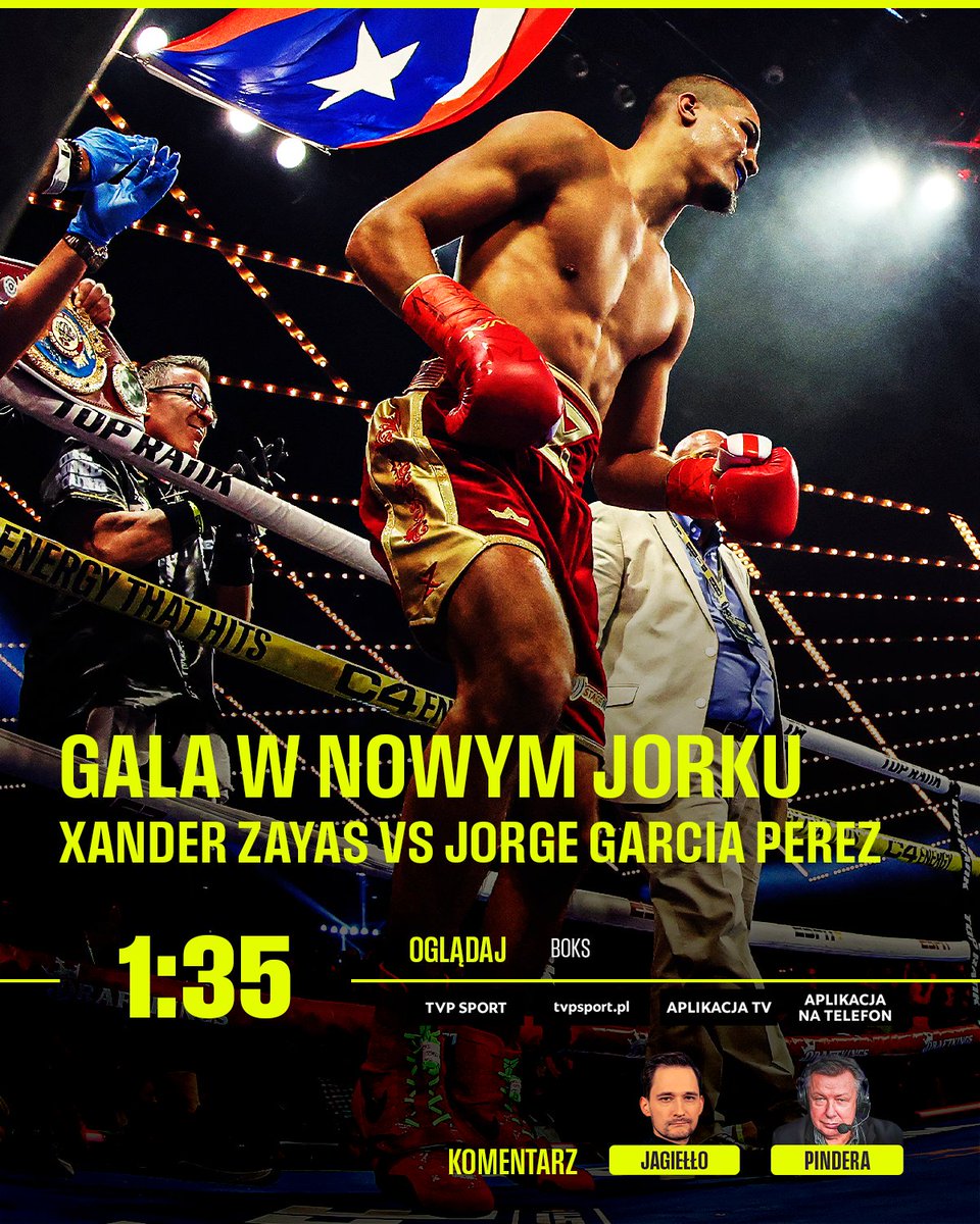TVP SPORT (@sport_tvppl) on Twitter photo 🆃🆁🅰🅽🆂🅼🅸🆂🅹🅰
Gala boksu w Madison Square Garden w Nowym Jorku 🥊
🎙️ <a href="/KrolJagiello/">Piotr Jagiełło</a> i <a href="/JanuszPindera/">Janusz Pindera</a>
🔴📲 OGLĄDAJ 👉 sport.tvp.pl/87940646/ 🆃🆁🅰🅽🆂🅼🅸🆂🅹🅰
Gala boksu w Madison Square Garden w Nowym Jorku 🥊
🎙️ <a href="/KrolJagiello/">Piotr Jagiełło</a> i <a href="/JanuszPindera/">Janusz Pindera</a>
🔴📲 OGLĄDAJ 👉 sport.tvp.pl/87940646/