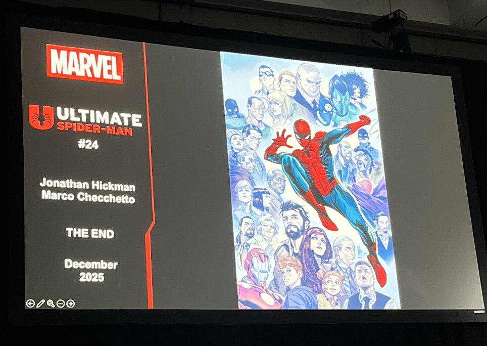 CS11__'s tweet image. Well there it is. Hickman & Checchetto’s Ultimate Spider-Man is ending at issue 24.
I’m extremely behind so i can’t say i’m devastated to hear this, but it’s definitely sooner than i expected.