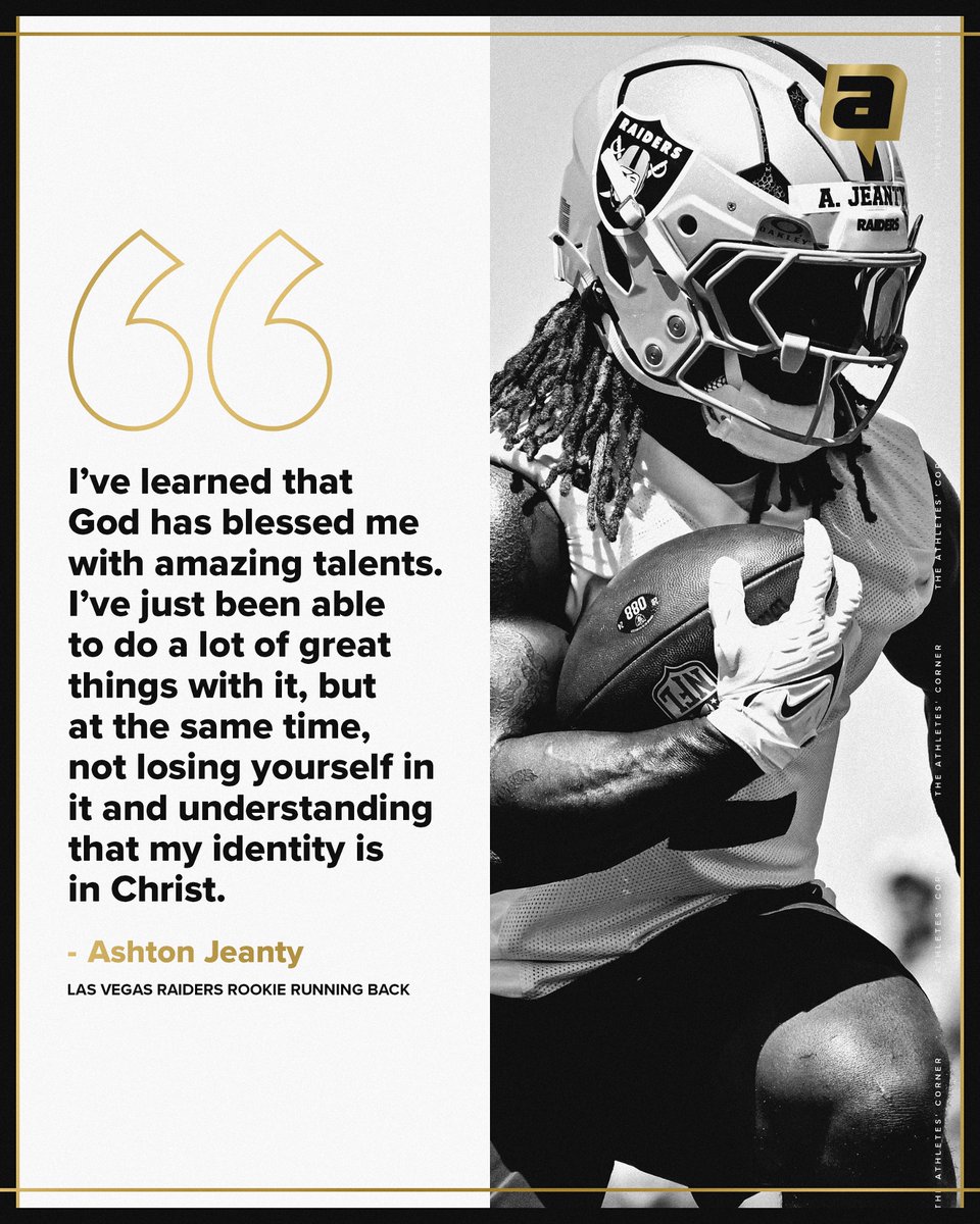 The Athletes' Corner (@athletescorner_) on Twitter photo Raiders Rookie Running back <a href="/AshtonJeanty2/">Deuce 2οΈβ£</a> always glorifies God with his talent and with that as his mentality, he canβt fail π― Raiders Rookie Running back <a href="/AshtonJeanty2/">Deuce 2οΈβ£</a> always glorifies God with his talent and with that as his mentality, he canβt fail π―