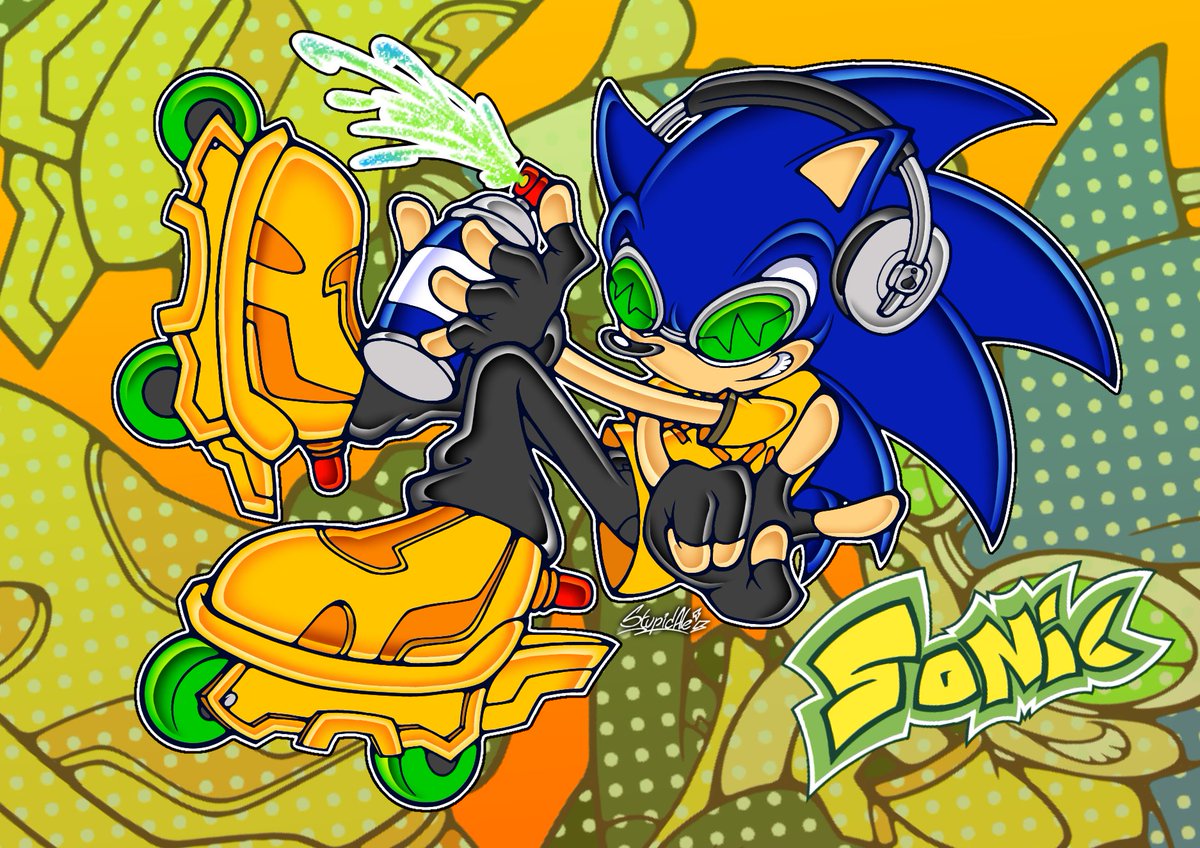 ImStupidAle's tweet image. Get Funky #SonicTheHedgehog #JetSetRadio #sonicfanart
