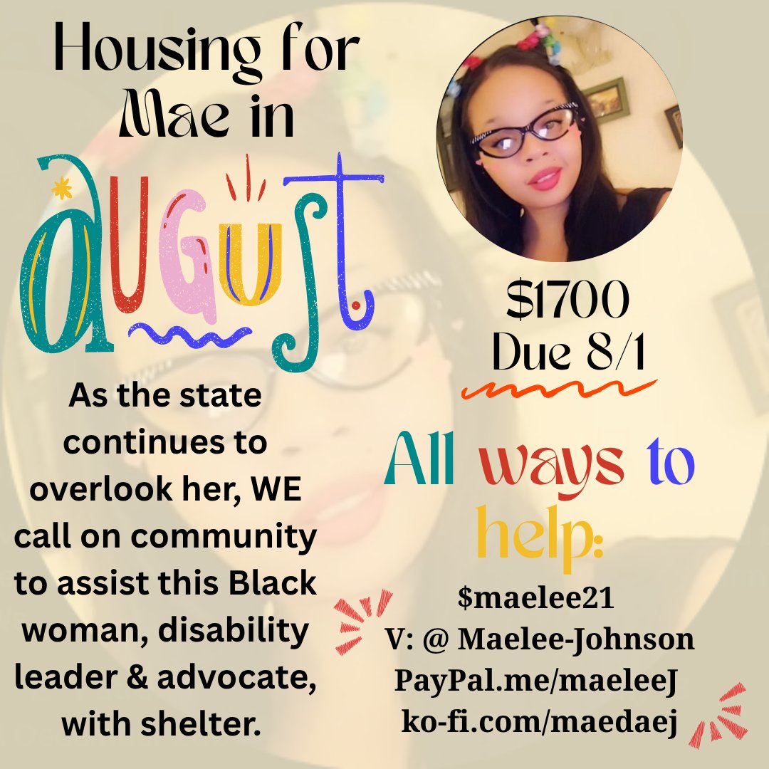 Mae curates a space where so many of us have found care, joy, and community. 

Please bring this care to her now. 
Make a "dough-nation" if you can spare it, 
or take some time to "chere" here &amp; across other spaces. 

Thank you so much, this means a lot.