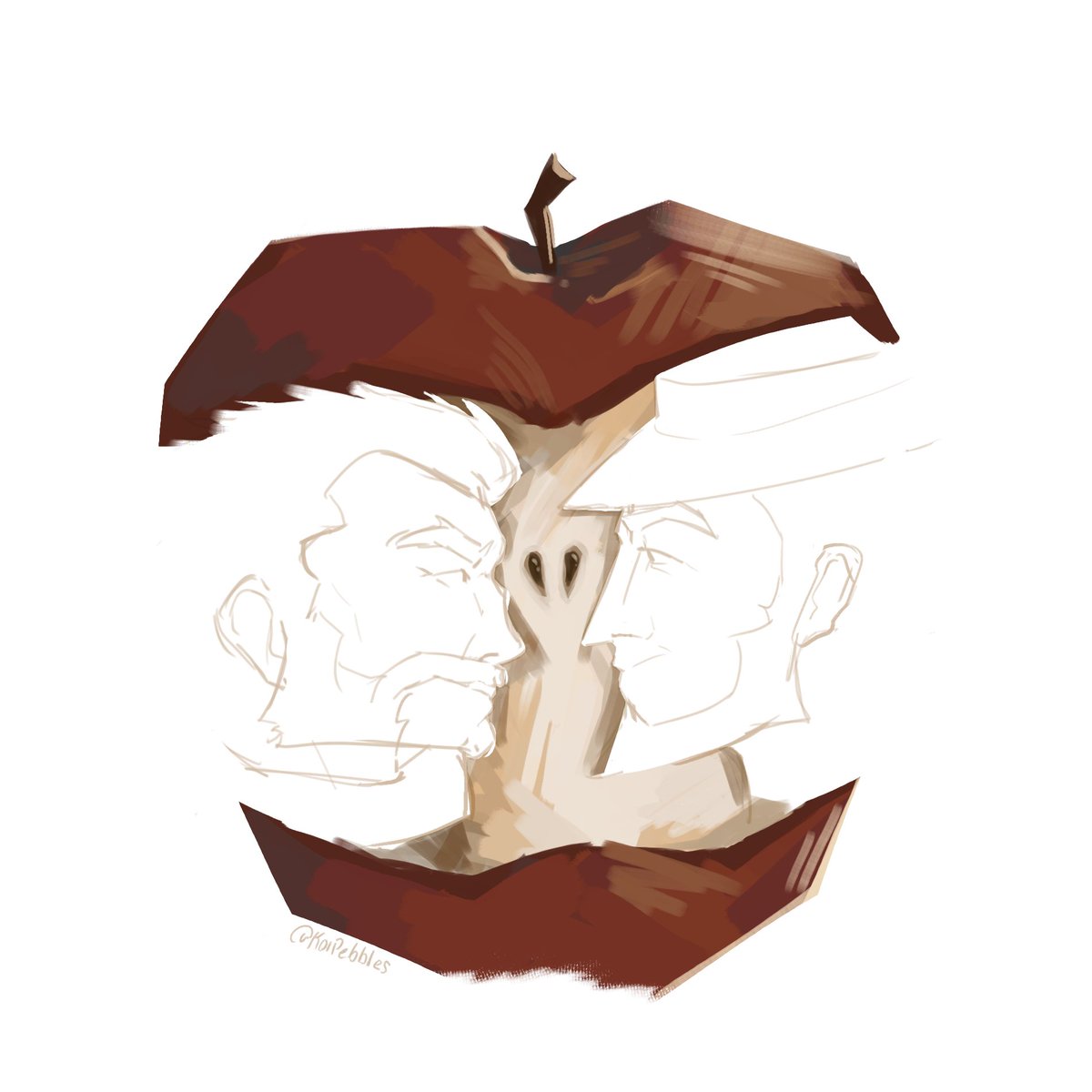 koipebbles's tweet image. the apple thing (why are we all posting pictures of our half-eaten lunch?) #tfgraves