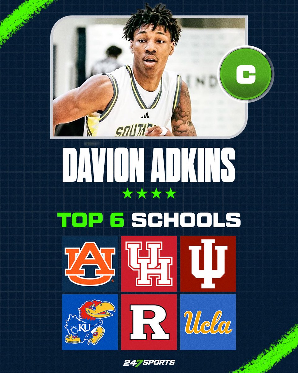 𝗡𝗘𝗪𝗦: Davion Adkins, the No. 32 overall recruit in the national 2026 class, tells <a href="/247Sports/">247Sports</a> he is down to six schools. 

𝐏𝐑𝐎𝐅𝐈𝐋𝐄 247sports.com/player/davion-…