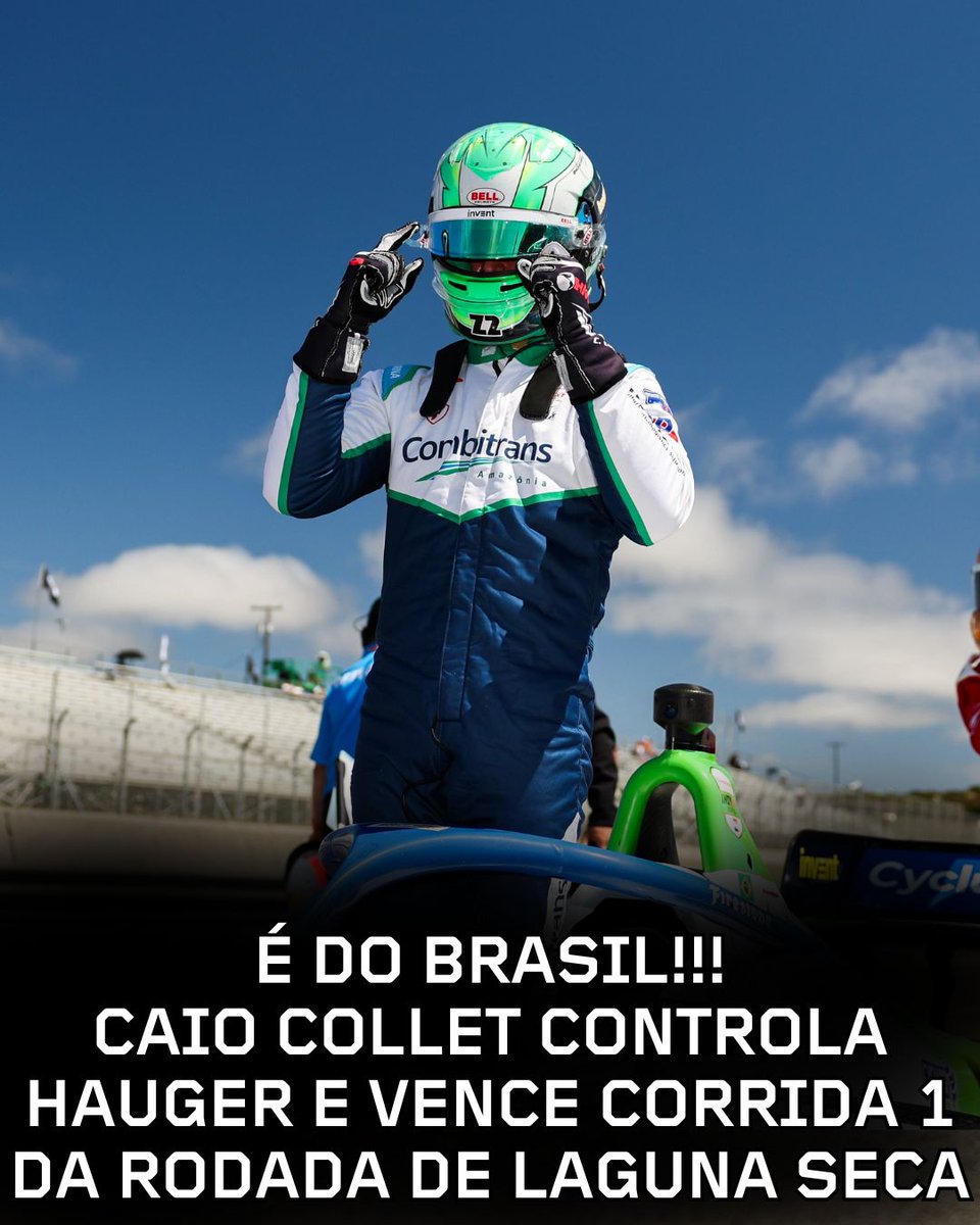 FormulaIndy's tweet image. É DO BRASIL!
Não teve para ninguém na corrida 1 da Indy NXT em Laguna Seca: Caio Collet dominou a prova, sem dar chances para Dennis Hauger, o 2º.
Josh Pierson completou o pódio, com Myles Rowe e Callum Hedge no top-5.
Vem mais? Amanhã, 14h, tem a corrida 2 em Laguna Seca