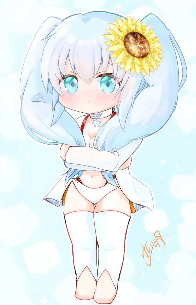 OrangeSnow11's tweet image. ツインテ水着氷雪ちゃん🌻 
#sdvx_art