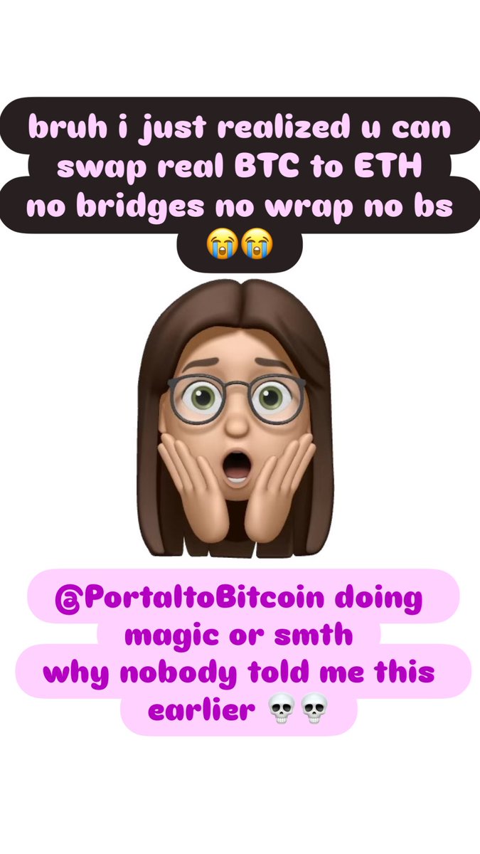 vanillkka's tweet photo. When u realize @PortaltoBitcoin lowkey changed the whole game ๐คฏ
real BTC swaps, no wrap, no bridge, no
why was i stressing before ๐ญ
#BitcoinDeFi #portaltoBitcoin #nobridge #realbtc #defimagic https://t.co/ShJxEBzf0N