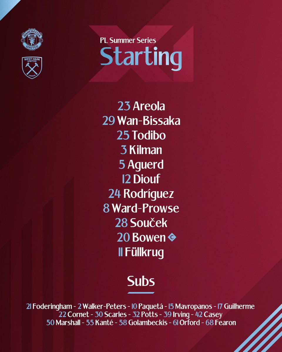 The XI for our first game of the <a href="/premierleague/">Premier League</a> Summer Series ⚒️