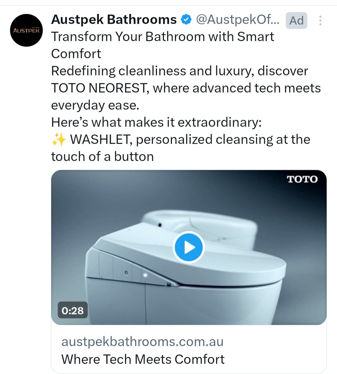 agentsmart's tweet image. Anyone else getting ads for HiTech toilets or just me?
