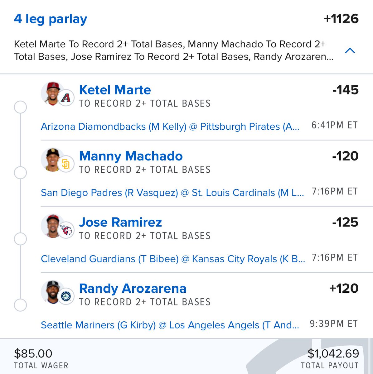 SmartPlaysDaily's tweet image. Saturday Night Bases 💥 (+1126)
Get all my plays -> @VIPsmartplays