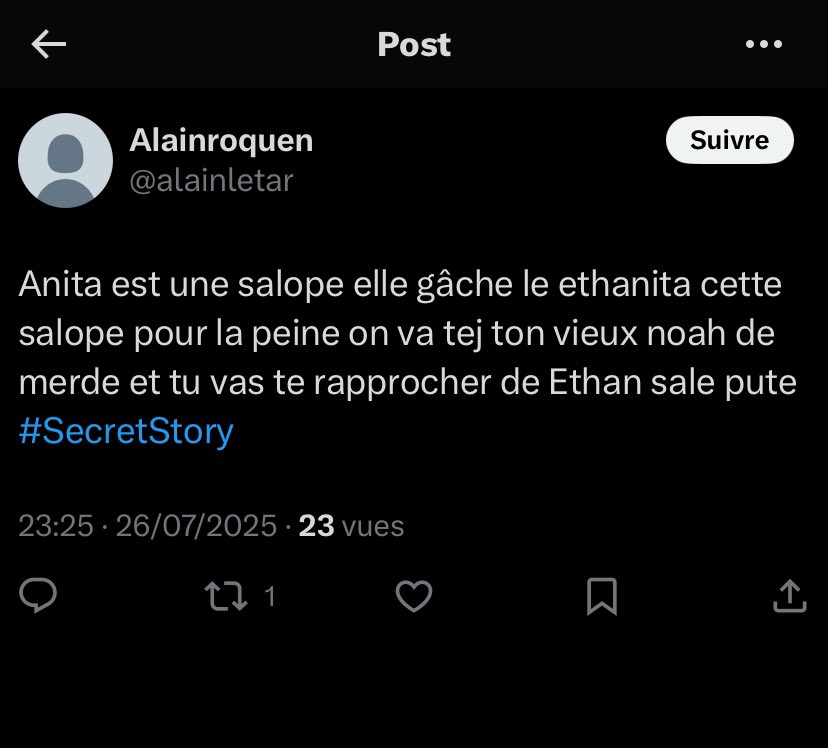 mlkaa6aa's tweet image. On a tous lu la même chose ? Y’a des gens vous êtes instable mentalement la vérité aller vous faire soigner bande de barjo
#SecretStory