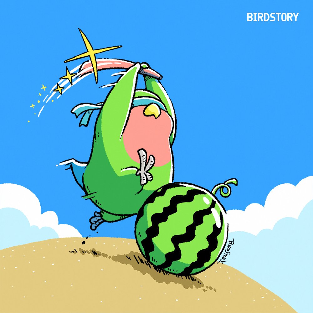 Birdstory_pic's tweet image. おはようございます。
本日は7月27日。
夏の綱の語呂合わせと、夏の果物の横綱であることから、スイカの日とのことです🍉
#BIRDSTORY
#スイカの日 #コザクラインコ