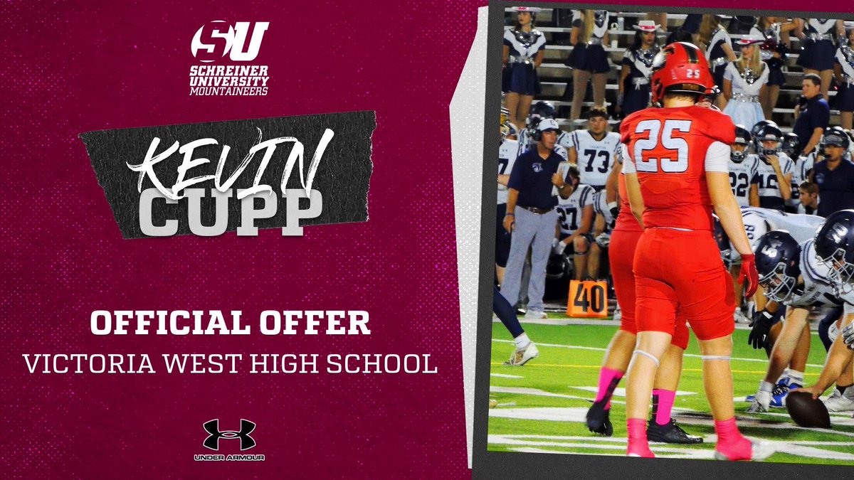 Kevin Cupp (@xcupp727) on Twitter photo After a great camp at Schriener University I am blessed to announce that I received my 5th offer from <a href="/SchreinerFB/">Schreiner Football</a>!! #AGTG
<a href="/CoachLeatherman/">Tim Leatherman</a> <a href="/coachkeithallen/">Keith Allen</a> <a href="/Coach_Montalvo/">Coach Ryan Montalvo</a> <a href="/courtney_boyce/">Courtney Boyce</a> <a href="/RecruitTheBend/">Coastal Bend Recruiting</a> After a great camp at Schriener University I am blessed to announce that I received my 5th offer from <a href="/SchreinerFB/">Schreiner Football</a>!! #AGTG
<a href="/CoachLeatherman/">Tim Leatherman</a> <a href="/coachkeithallen/">Keith Allen</a> <a href="/Coach_Montalvo/">Coach Ryan Montalvo</a> <a href="/courtney_boyce/">Courtney Boyce</a> <a href="/RecruitTheBend/">Coastal Bend Recruiting</a>