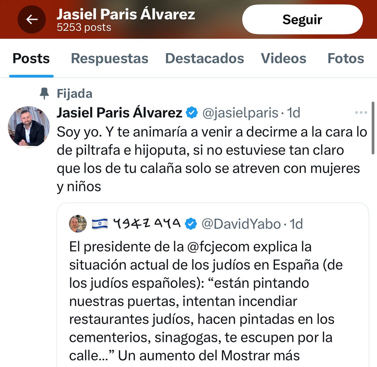 DavidYabo's tweet image. Cuando te haces retuit a ti mismo y encima lo fijas, no estás informando: estás mendigando atención.
El periodismo se ejerce con fuentes, no con egoteca, @jasielparis 🤣