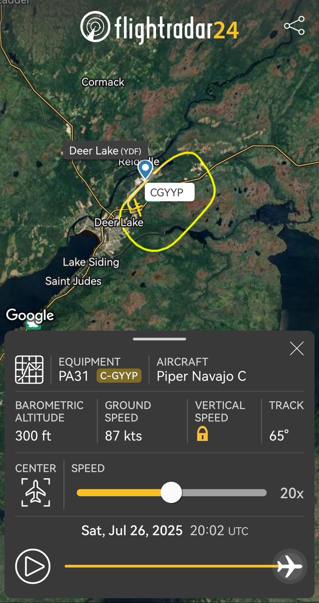 Runway_Report12's tweet image. 🚨🚨BREAKING: We are getting reports of a Piper Navajo C crash near Deer Lake YDF at 20:02 UTC. As this is so fresh we do not know much information and this also has not yet been confirmed. The last known altitude was 300ft.

#planecrash #breakingnews #piperplane
